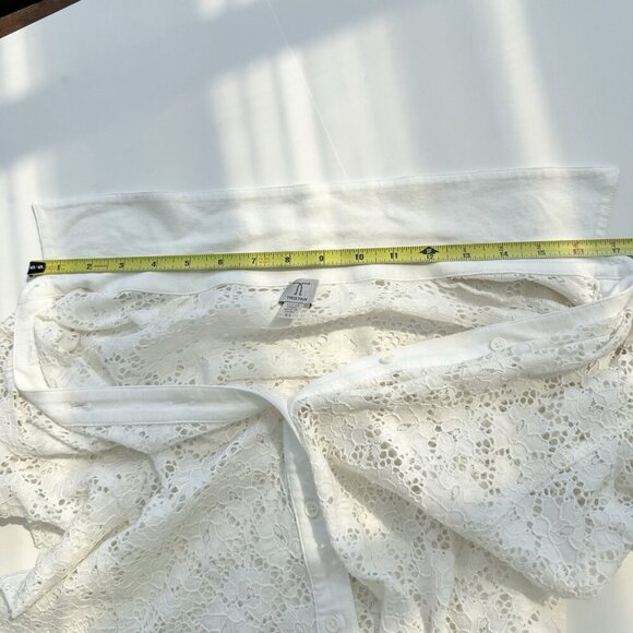 Tristan Stretchy Ivory Lace Blouse Size Large - Picture 6 of 9